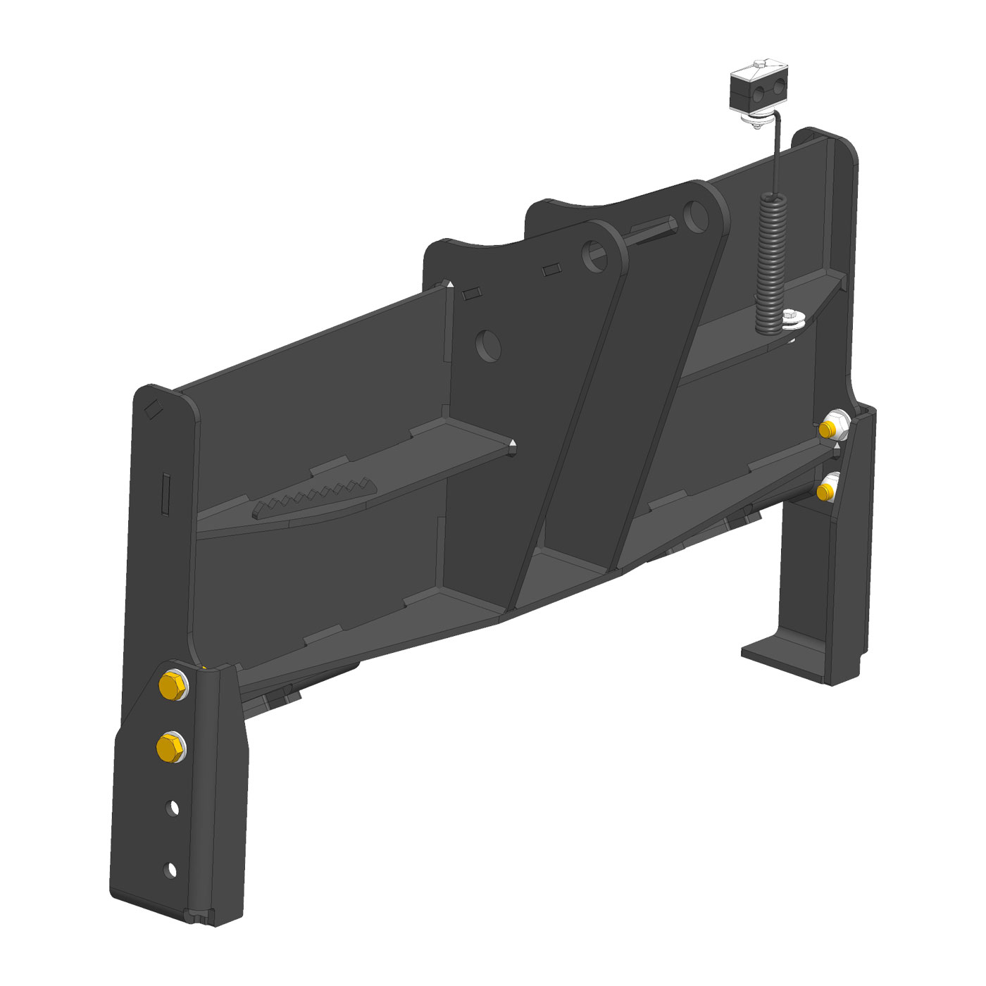 Image showing back-left view of Skid Steer mount for backhoe/excavator Danuser Hornet post drivers