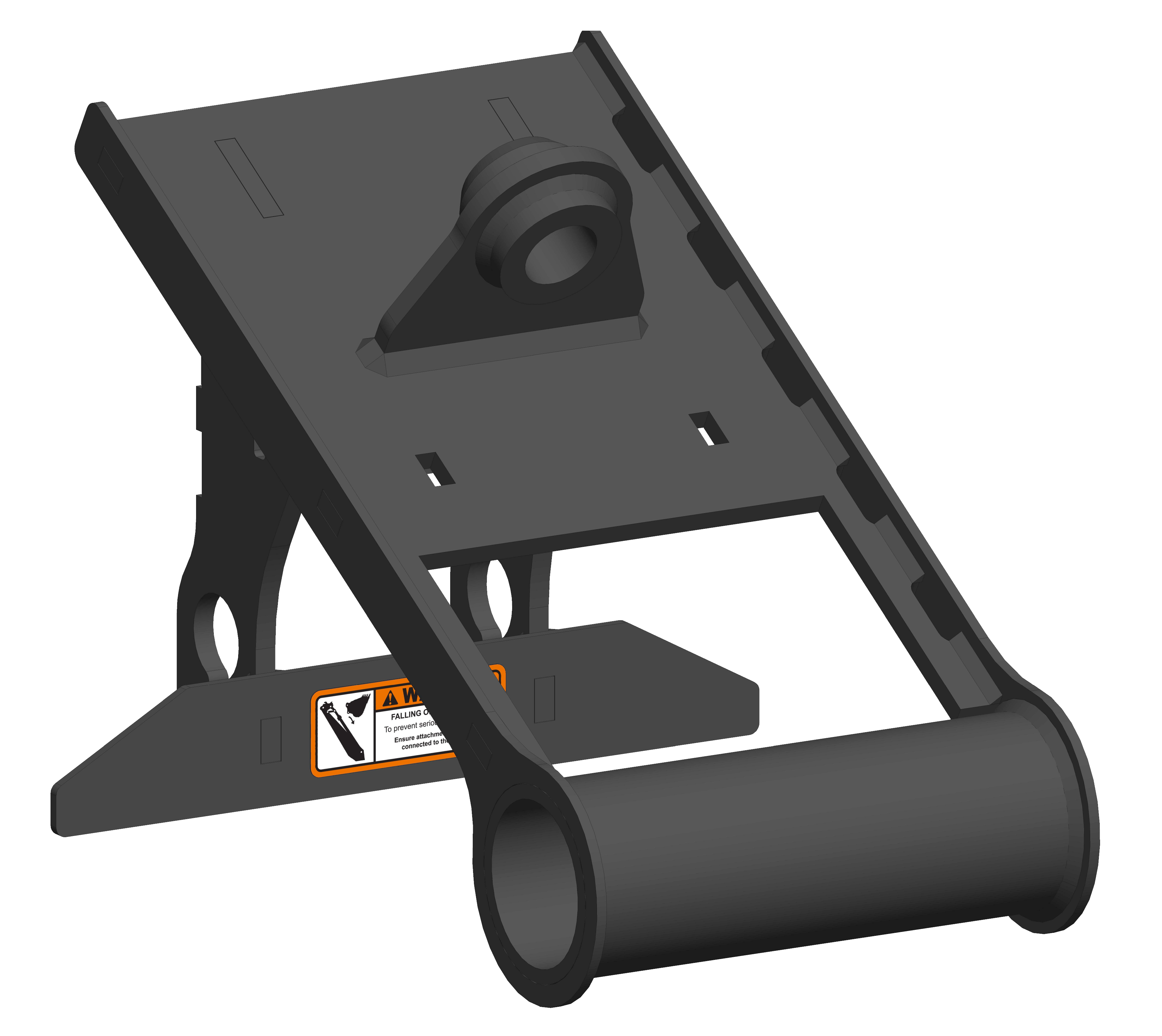 Mount that allows a T3 Post Driver to be used on TAG QC30, Wain Roy XLS 1/4 yard machines.