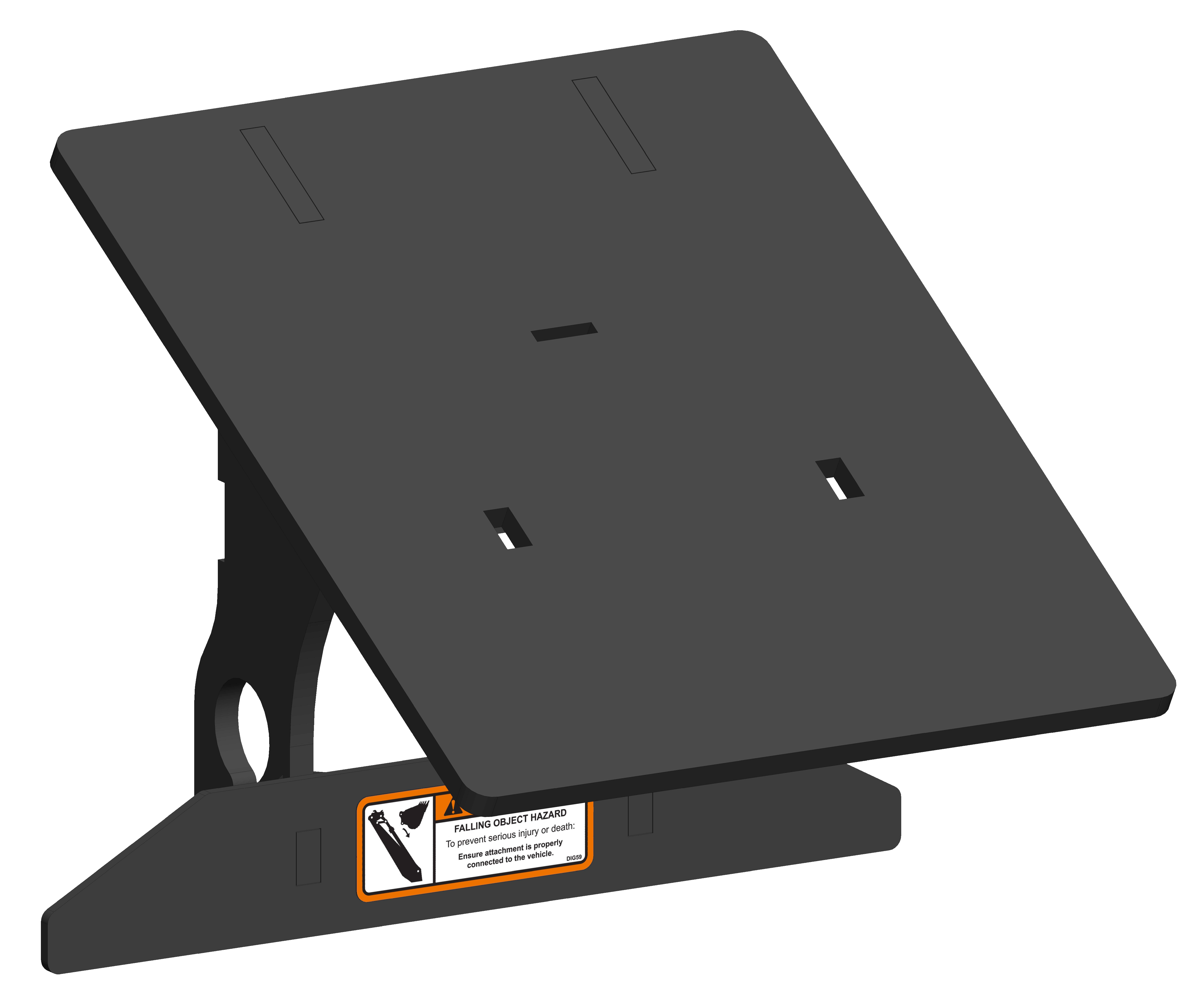 Universal mount with a flat plate designed for welding custom attachments, allowing a T3 Post Driver to be adapted for use on various machines.