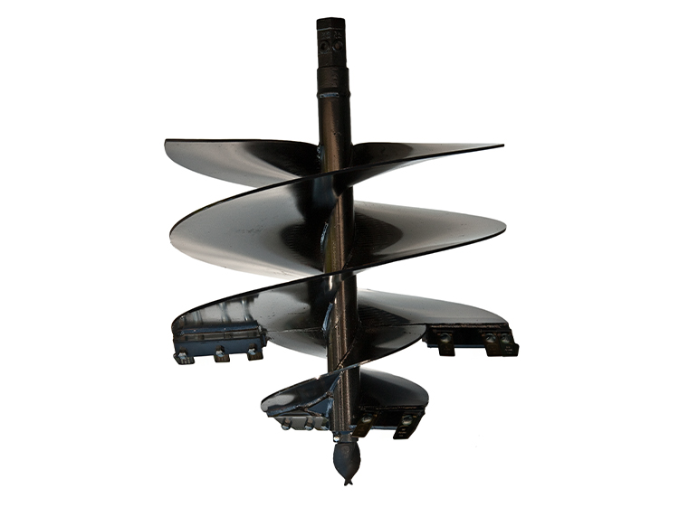 Full view of tree auger 30 inches wide at max and 15 inches wide at minimum